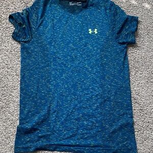 Under Armour Men's Teal and Lime Short Sleeve Tee